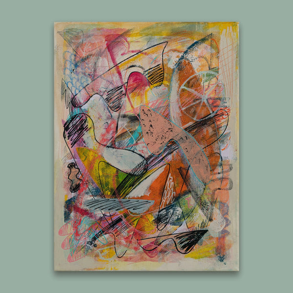 We met in Summer - Original Abstract Painting on Canvas - Jan Skacelik Art