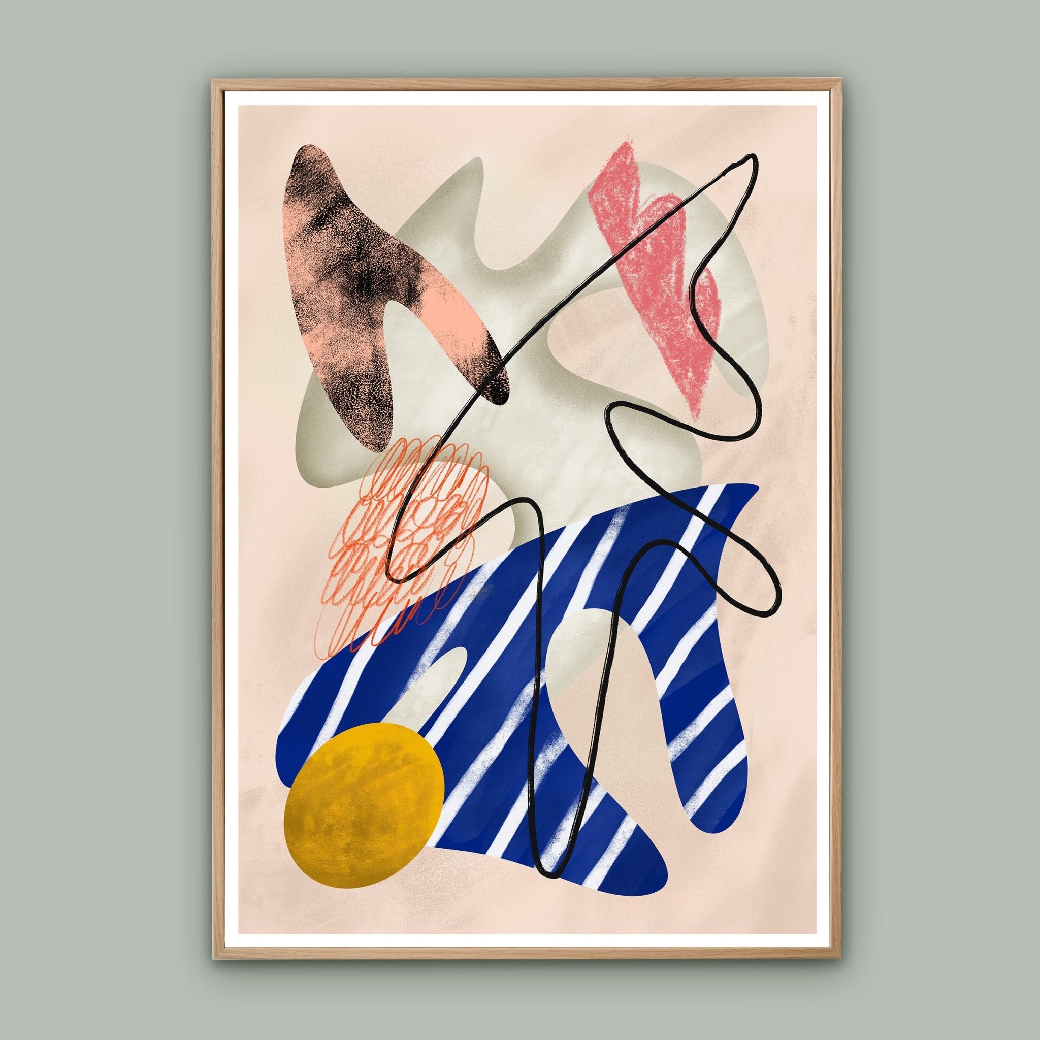 At the Pool - Organic Shapes and Vibrant Colors Art Print
