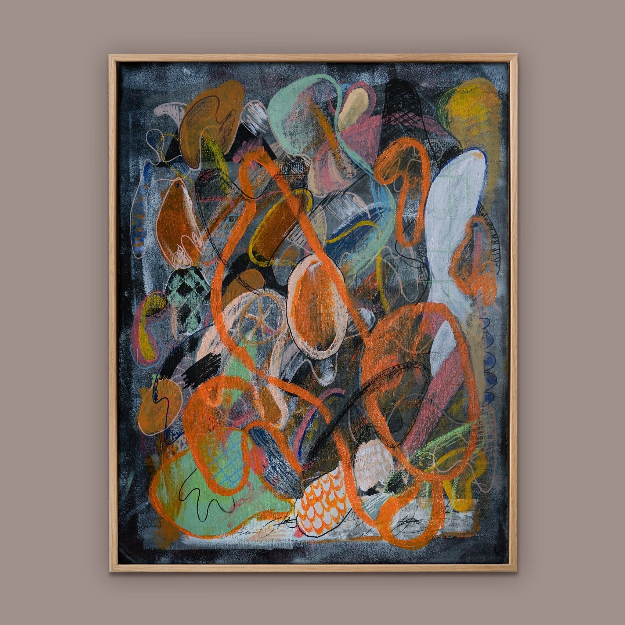 Planetary Flora - Original Abstract Painting on Canvas - Jan Skacelik Art